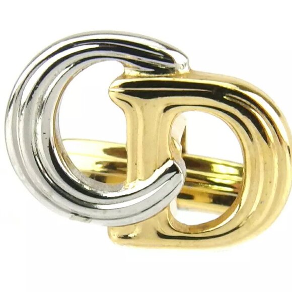 Dior cuff CD mark Gold & Silver hardware Authentic Used T19816 - Picture 3 of 7
